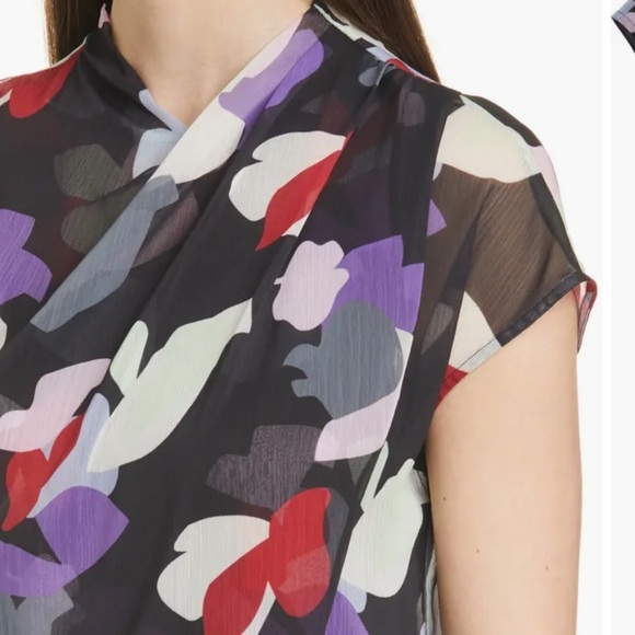 Armani Draped Floral Print Blouse - Picture 7 of 12